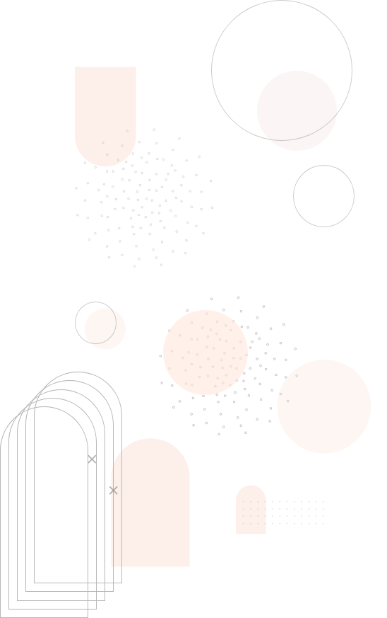 Several decorative geometric shapes in Magroove's orange color and gray, on varying opacities.